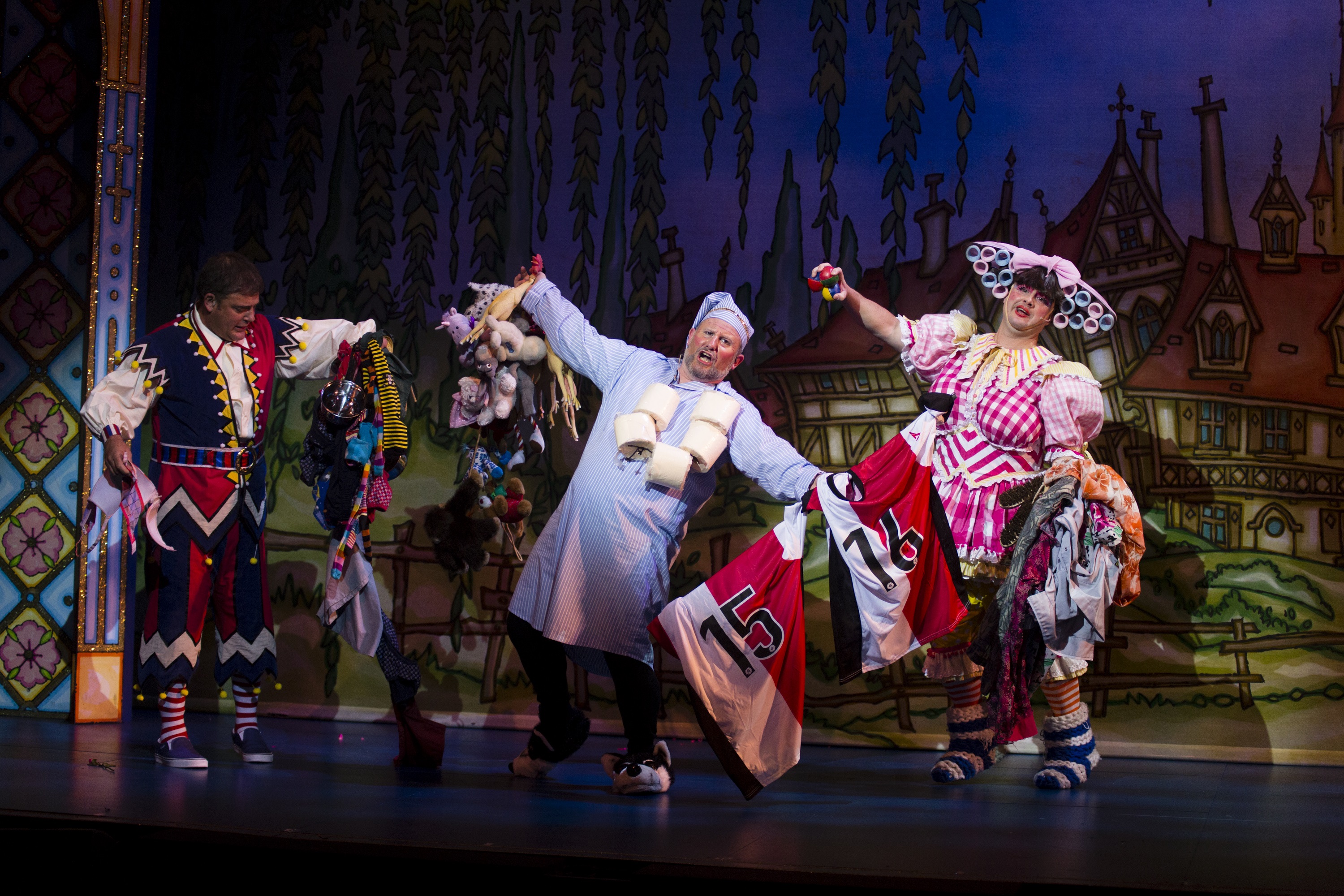 Sleeping Beauty 1 Alan Committie, Ben Goodridge &amp; Simon Nehan in Sleeping Beauty Credit Ian Olsson