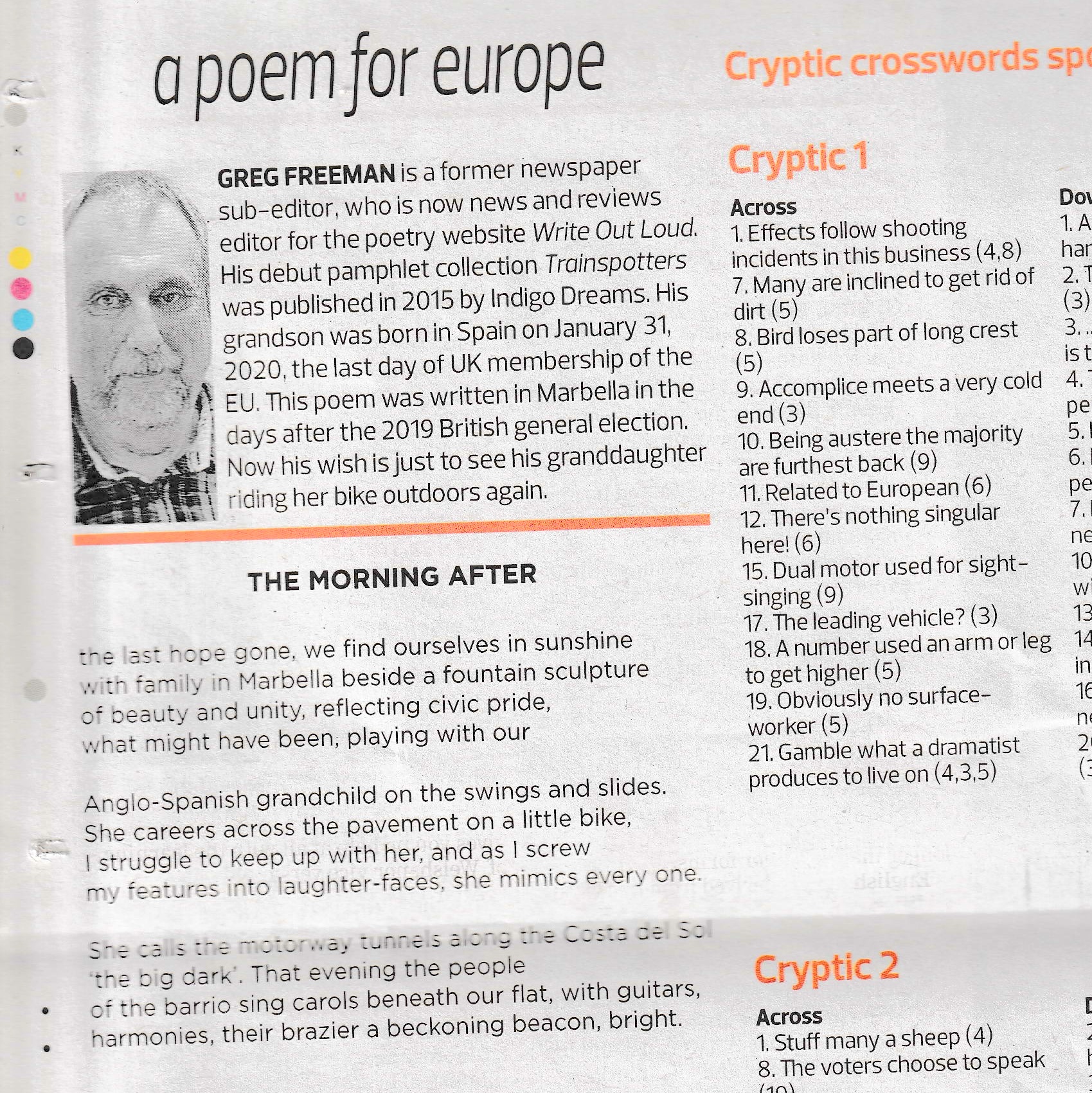 Greg's New European poem